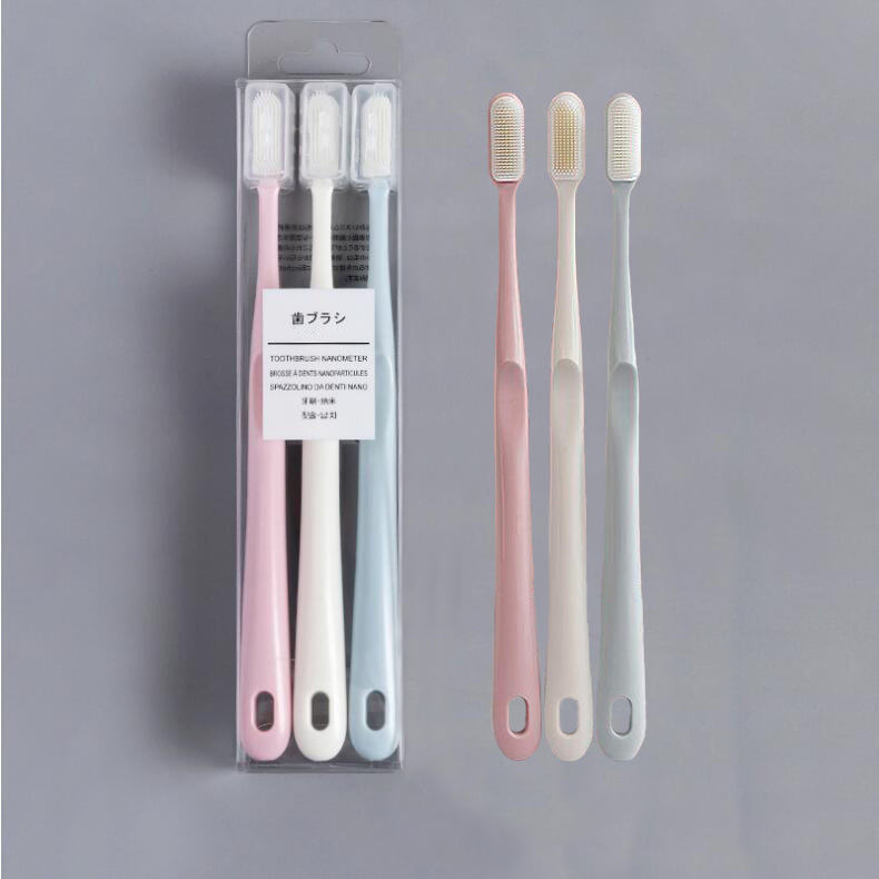 Macaron Nano Toothbrush Shake Voice Fast Hand Live Three Pack with Lid Small Head Japanese Adult Ceramic Color Wholesale