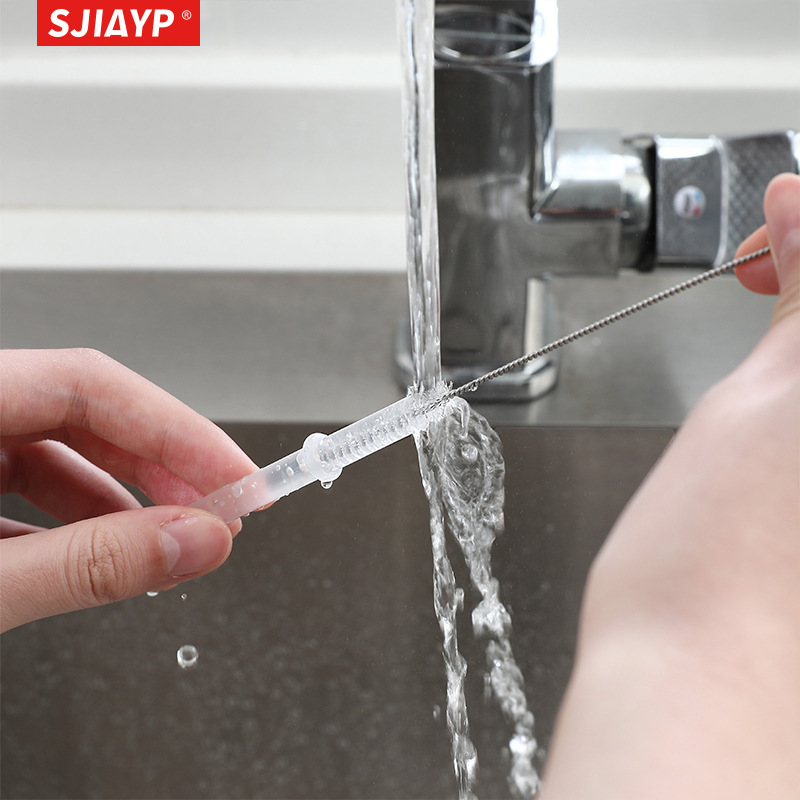 Japanese creative lengthened stainless steel glass straw brush nylon nipple brush slender spout brush no dead angle gap brush