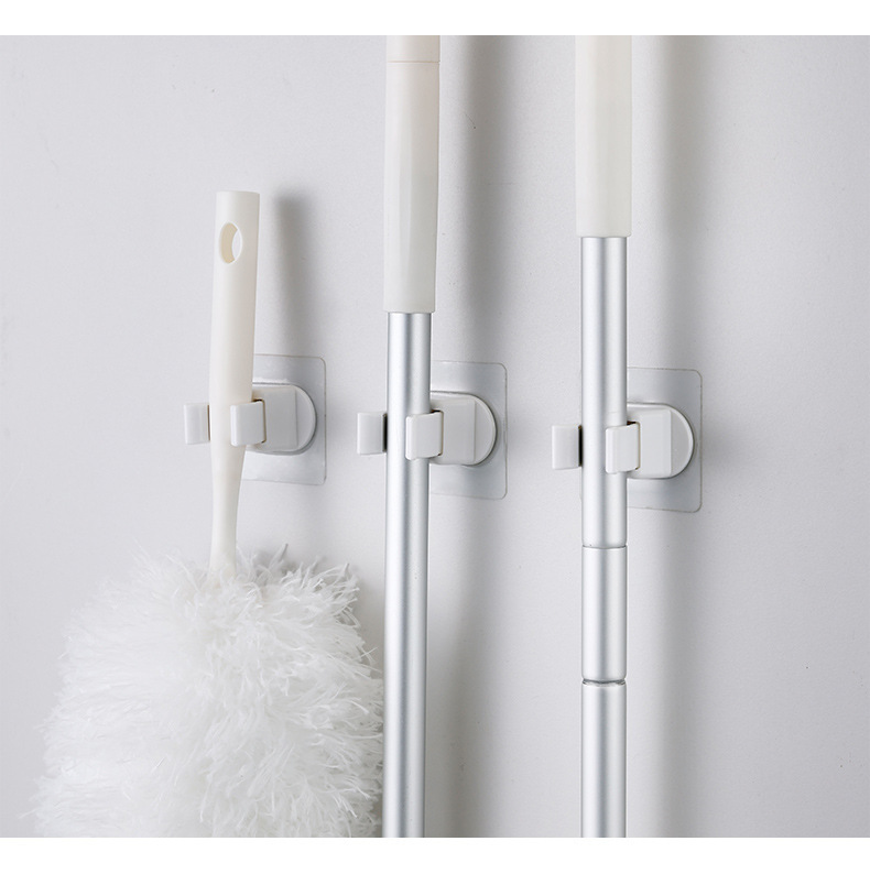 Japan SJIAYP Upgraded Stick Simple Clip Hanger Mop Broom Hanger Wall Adhesive Hanger