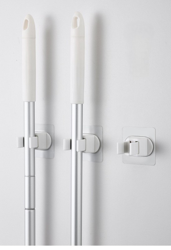 Japan SJIAYP Upgraded Stick Simple Clip Hanger Mop Broom Hanger Wall Adhesive Hanger
