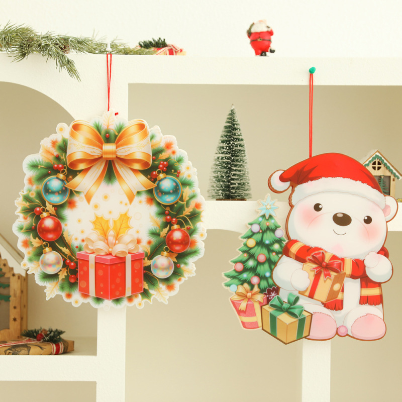 Christmas Decoration Luminous Pendant Pvc Cartoon Elk Snowman Kidsren's Christmas Gift DIY Lantern Elderly Pendant