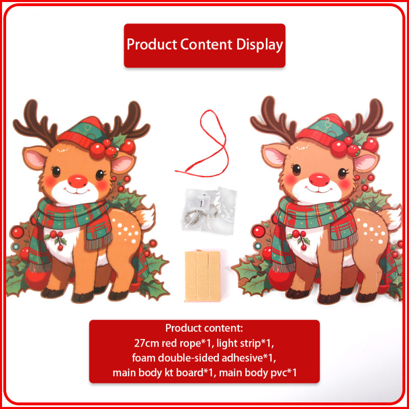 Christmas Decoration Luminous Pendant Pvc Cartoon Elk Snowman Kidsren's Christmas Gift DIY Lantern Elderly Pendant