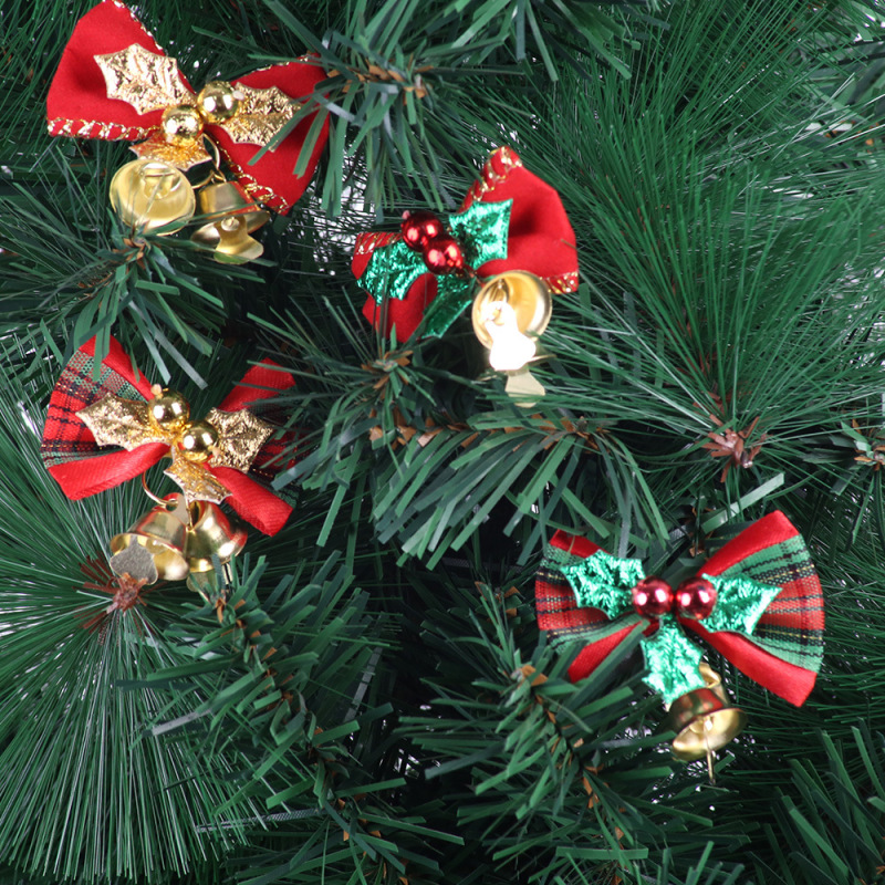 Mini Bow Christmas Tree Decoration Christmas Gift Box Dress Up Christmas DIY Accessories Bow Bell Hanging Ornaments