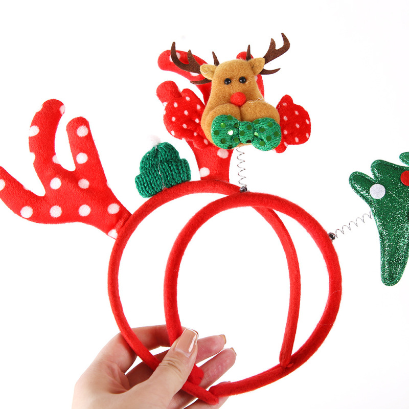 Christmas headband elk horn five star headband Christmas decorations children plastic head buckle party decoration supplies
