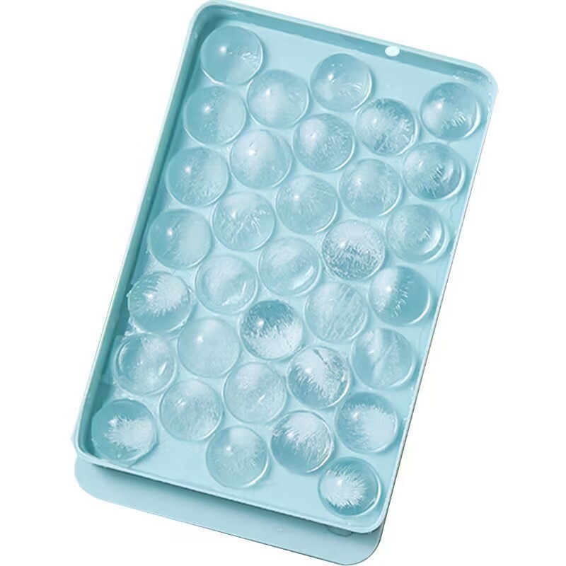Lerton Silicone Ice Cube with Lid Homemade Round Ice Box Creative Ice Cube Grinder Wholesale Household Frozen Ice Ball Box