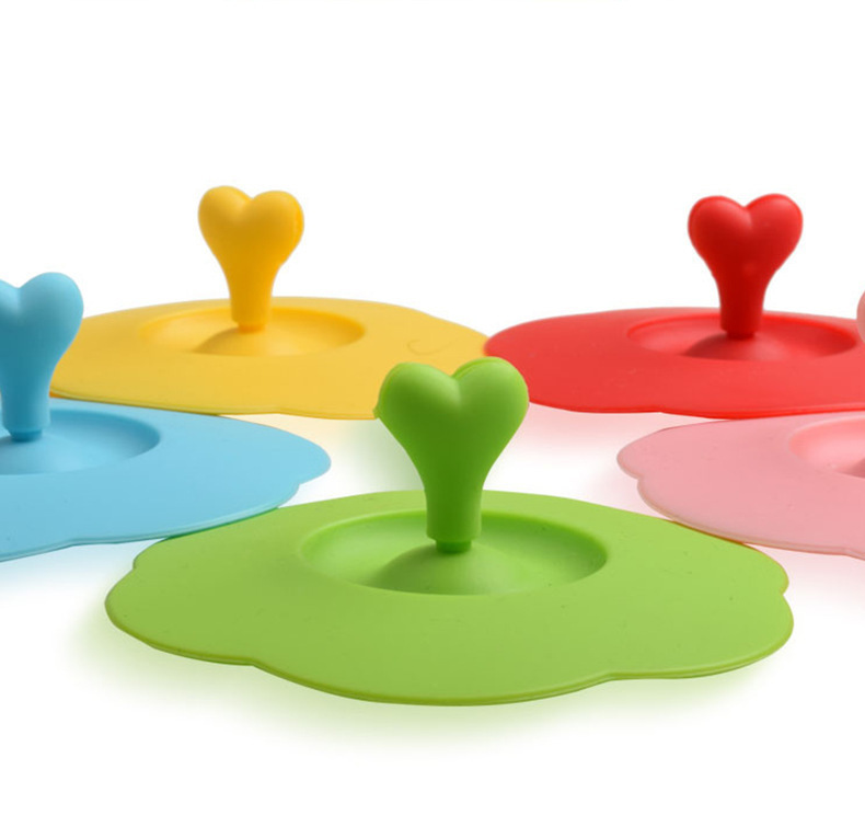 Factory wholesale magic silicone cup cover fashion creative glass cup cover mug cover love lid can be sealed