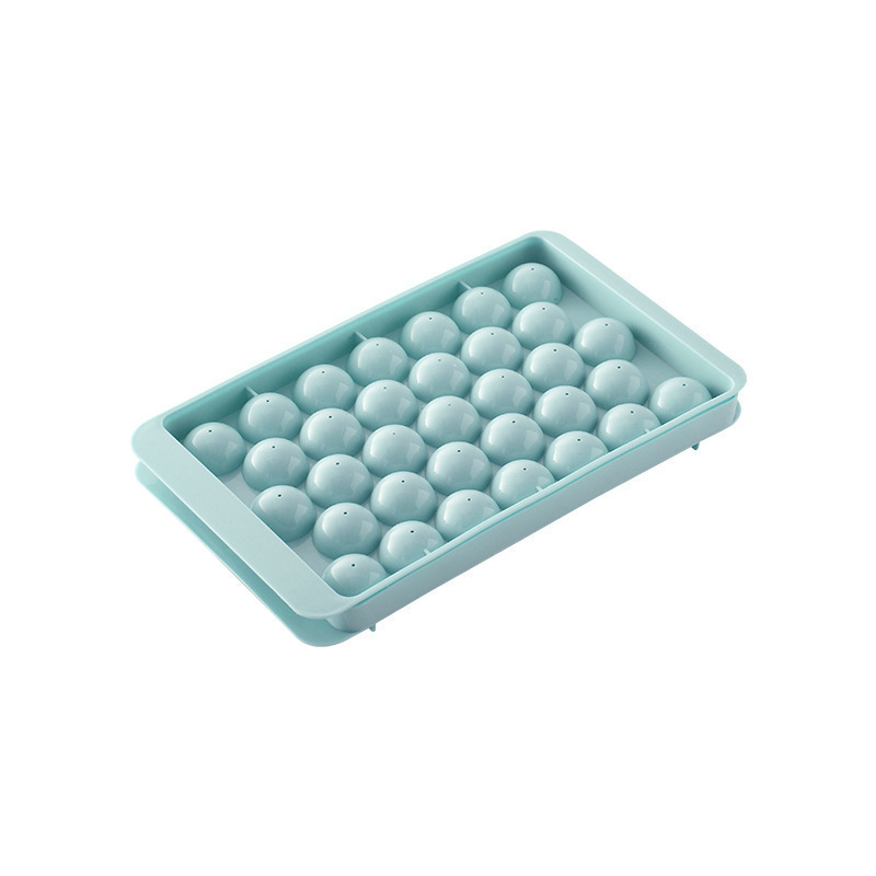 Lerton Silicone Ice Cube with Lid Homemade Round Ice Box Creative Ice Cube Grinder Wholesale Household Frozen Ice Ball Box