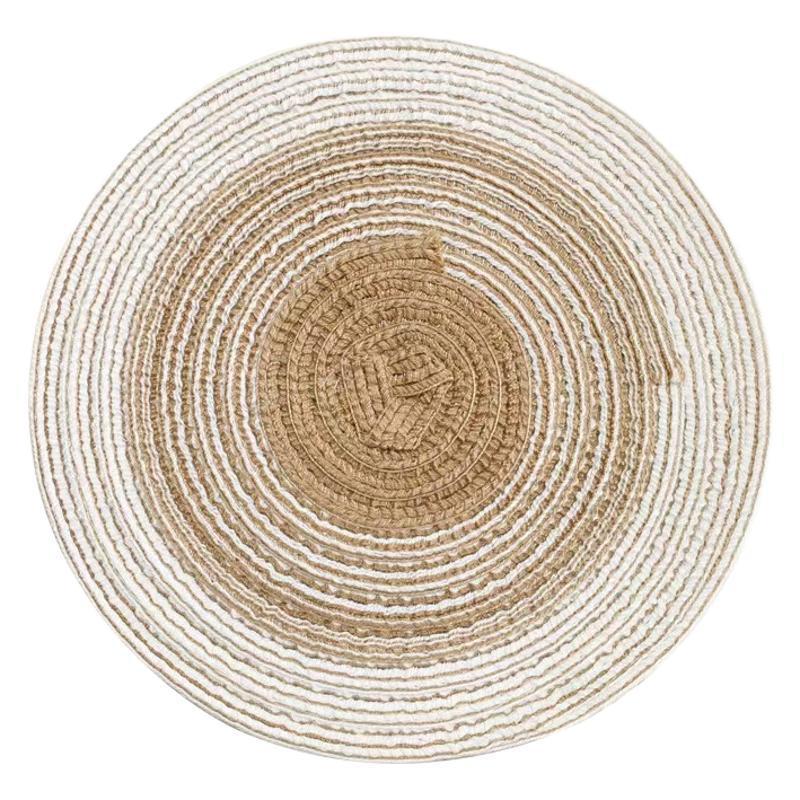 Nordic Style Woven Place Mat Gradient Cotton Yarn Place Mat Western Restaurant Table Mat Coaster Kitchen Daily Mat Dinner Plate Mat