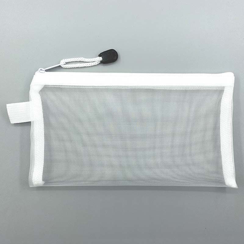 Transparent mesh pencil case, simple and large capacity stationery storage zipper bag, exam specific storage bag, student stationery bag