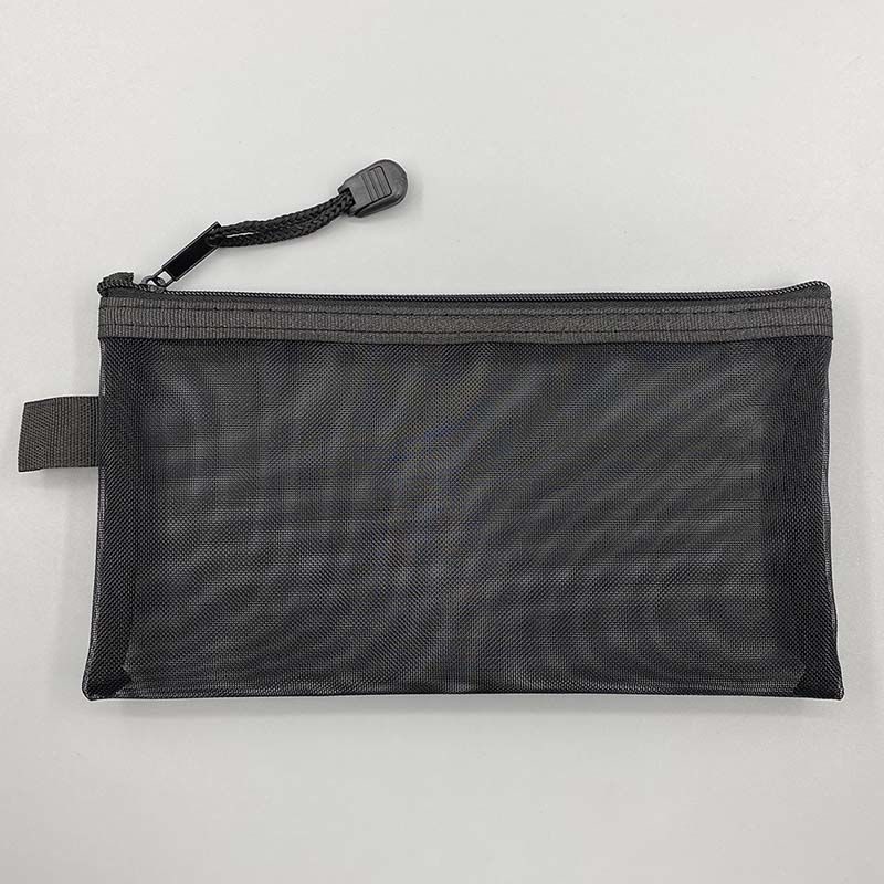 Transparent mesh pencil case, simple and large capacity stationery storage zipper bag, exam specific storage bag, student stationery bag