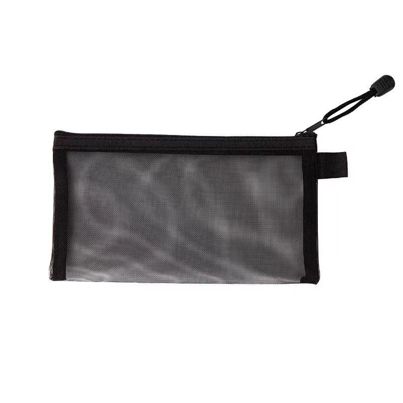 Transparent mesh pencil case, simple and large capacity stationery storage zipper bag, exam specific storage bag, student stationery bag