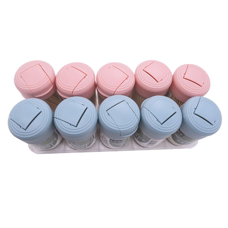 917-9 Double-headed Bamboo Toothpick Portable Tube Bamboo Toothpick Double-headed Toothpick Tooth Removal Artifact Small Flip Cover
