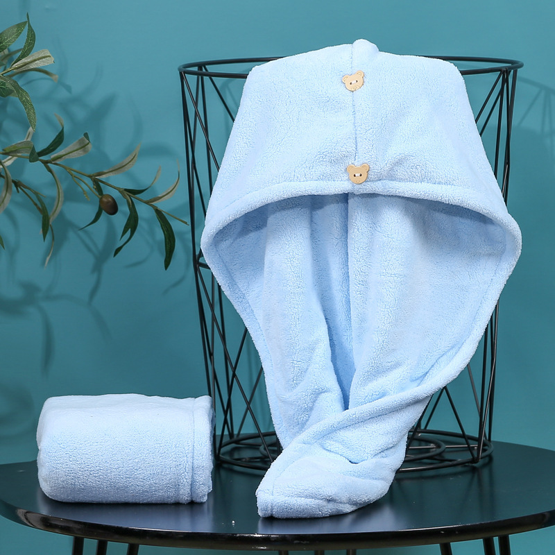 Coral fleece water-absorbent hair-drying towel