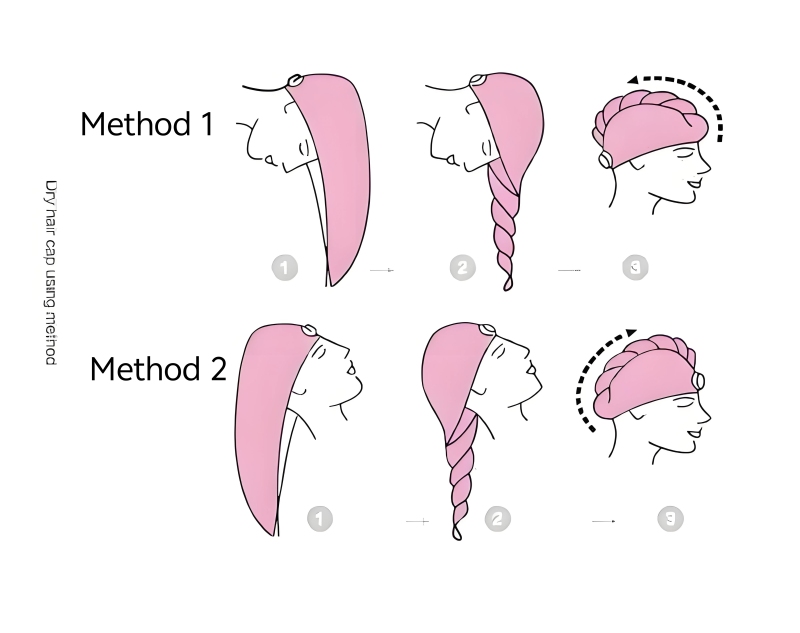 Microfiber Dry Hair Cap Digital Sublimation Printing Easy Absorbent Quick-Drying Long Hair Ladies Bag Turban Shower Cap