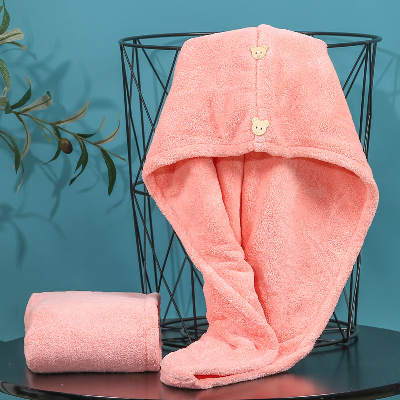 Coral fleece water-absorbent hair-drying towel