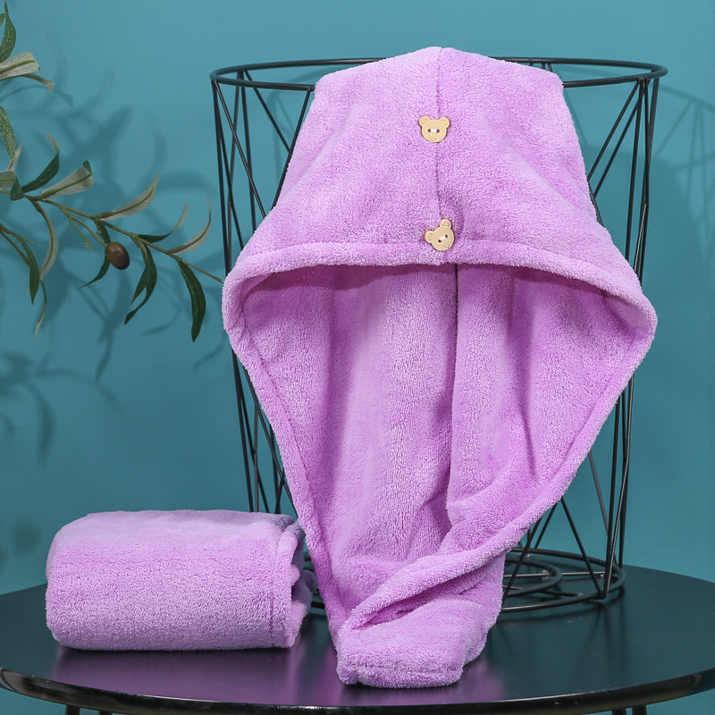Coral fleece water-absorbent hair-drying towel