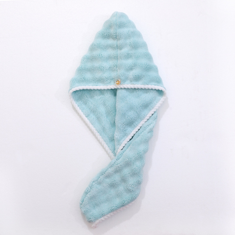 New hair drying cap coral fleece absorbent dry hair towel shower cap women's soft turban plain towel wholesale trade