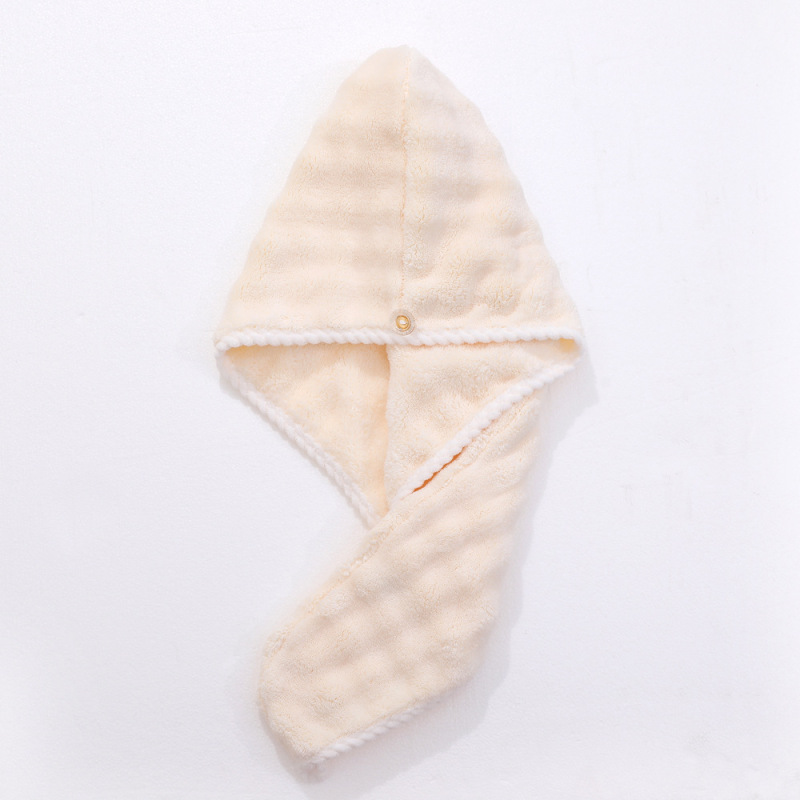 New hair drying cap coral fleece absorbent dry hair towel shower cap women's soft turban plain towel wholesale trade