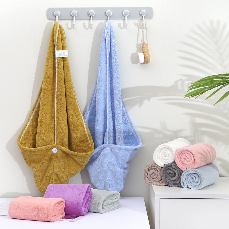 Coral fleece water-absorbent hair-drying towel