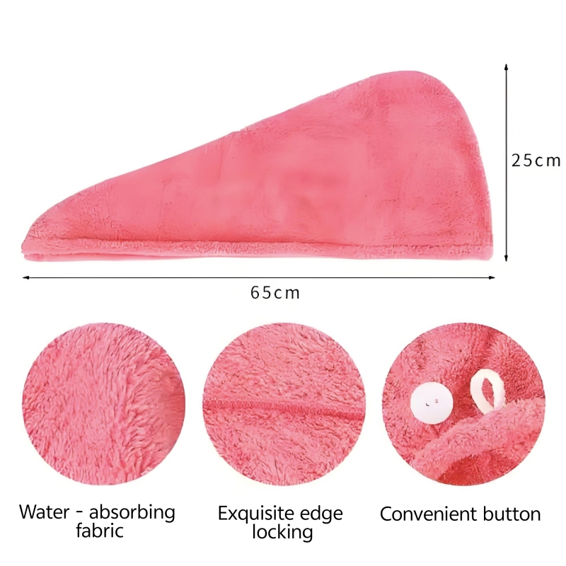 New hair drying cap coral fleece absorbent dry hair towel shower cap women's soft turban plain towel wholesale trade