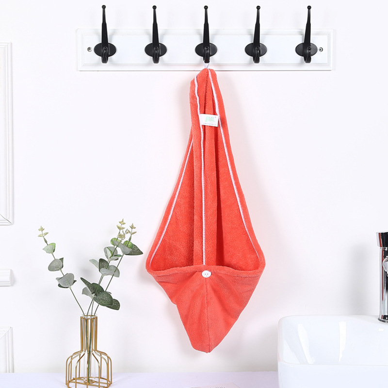New hair drying cap coral fleece absorbent dry hair towel shower cap women's soft turban plain towel wholesale trade
