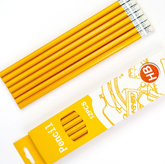 Original Paper Crayons with Integrated Rubber