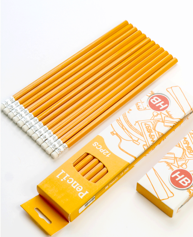 Original Paper Crayons with Integrated Rubber