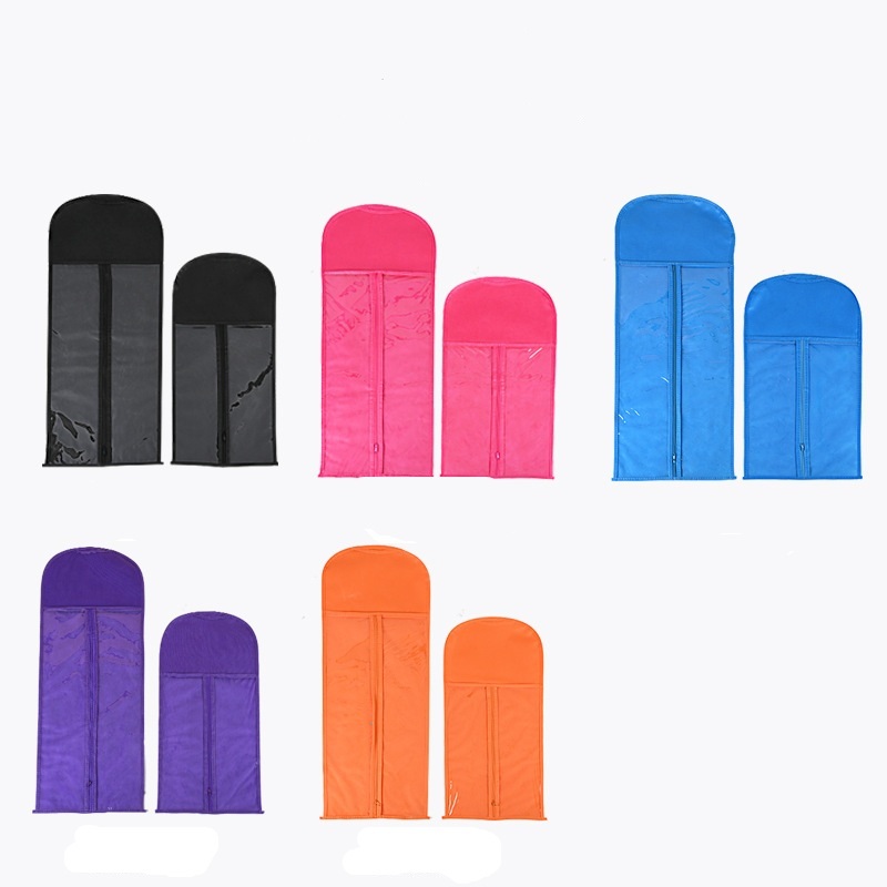 Non-woven Wig Bag Custom PVC Wig Storage Dustproof Bag in stock Portable Hanger Printable Logo