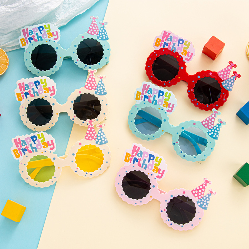 Birthday glasses, internet celebrity, funny photos, children's party decorations, cake shapes, glasses wholesale