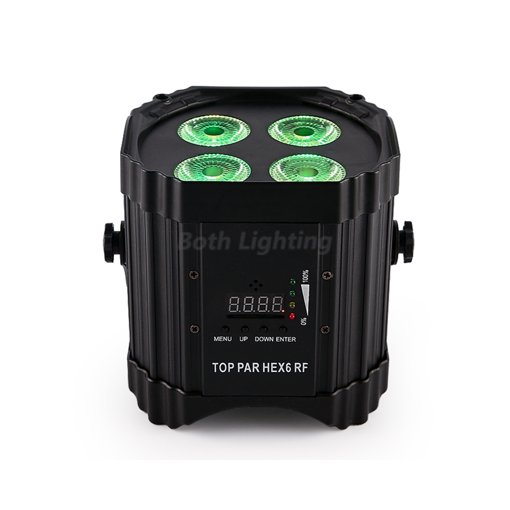 Top PAR hex6 RF 4*18W RGBWA UV 6 in 1 Wireless DMX LED Uplight RF Remote