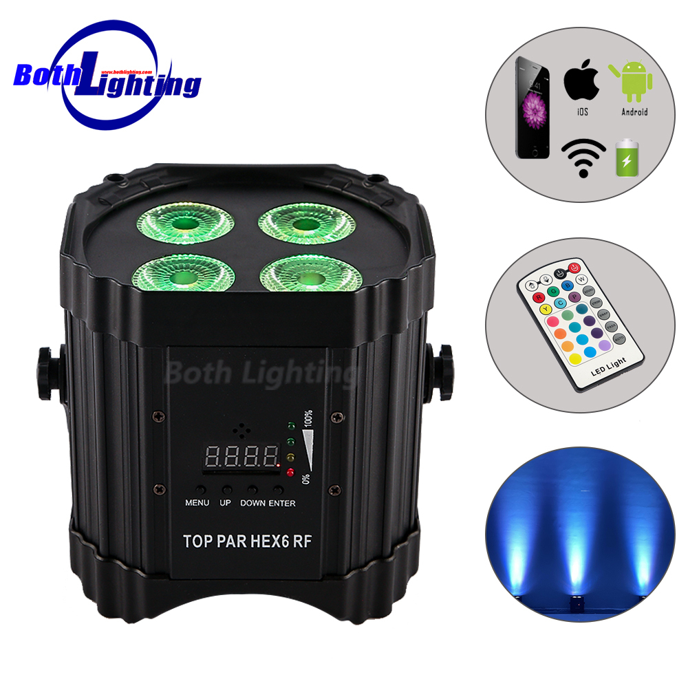Top PAR hex6 RF 4*18W RGBWA UV 6 in 1 Wireless DMX LED Uplight RF Remote