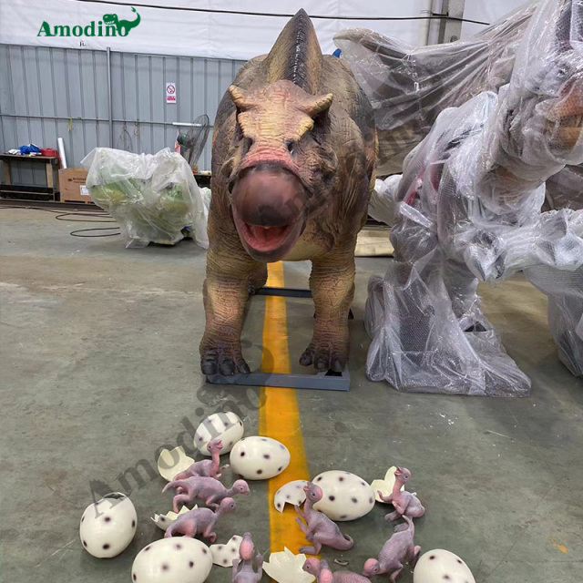 Animatrónico Maiasaura con Rociado e Hiperrealista para Parques de Atracciones