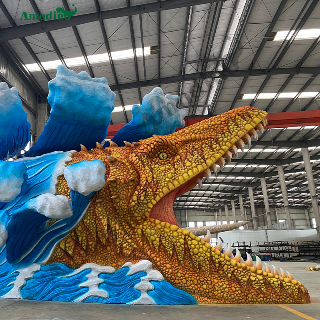 Electronic Dinosaur Door Head Water spray & Customizable for Shopping Mall