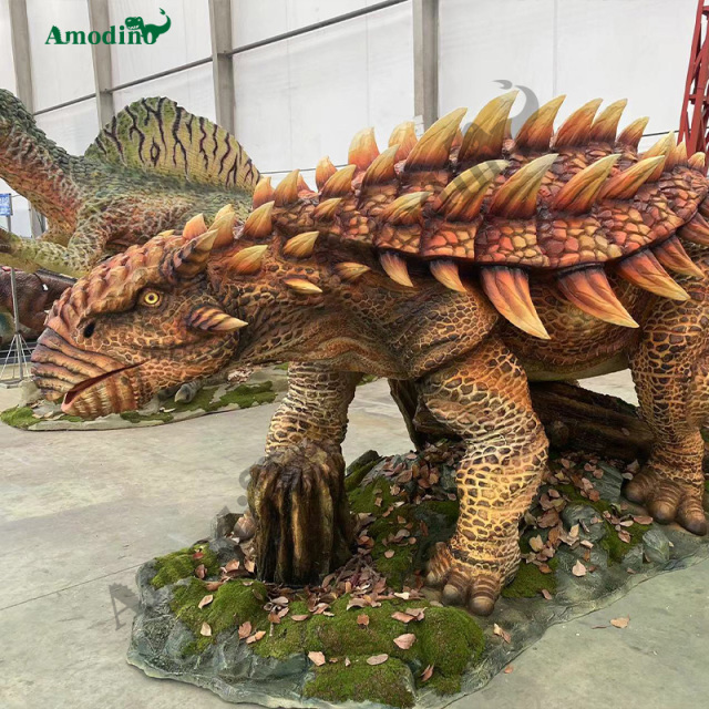 Animatronic Ankylosaur Spray & Customizable for Shopping Mall