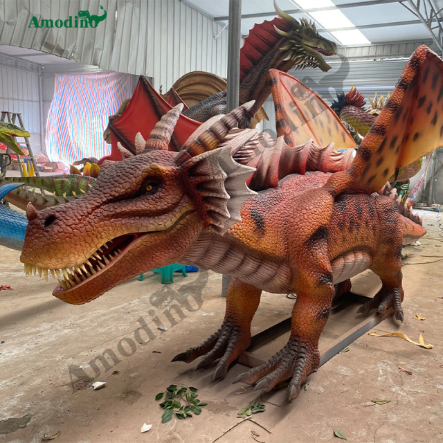 Dragón Volador Moteado Simulado con Rociado y Agua para Parques de Atracciones