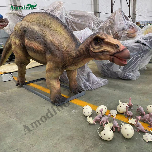 Animatrónico Maiasaura con Rociado e Hiperrealista para Parques de Atracciones