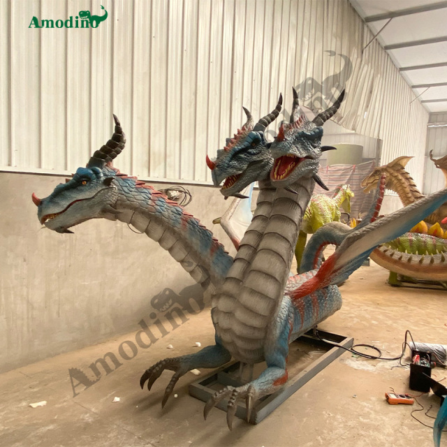 Animatronic Three Headed Dragon Spray & Water spray for Amusement Park