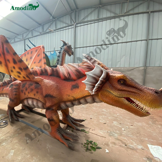 Dragón Volador Moteado Simulado con Rociado y Agua para Parques de Atracciones