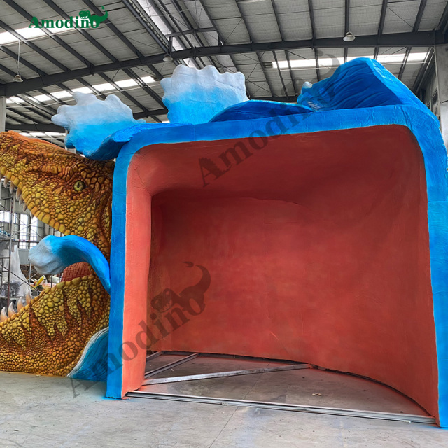 Electronic Dinosaur Door Head Water spray & Customizable for Shopping Mall