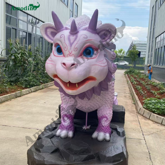 Animatronic White Tiger Car Water spray & Customizable for Amusement Park