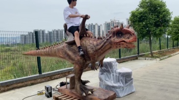 Simulación de toro dragón montando rocío de agua e hiperrealista para Dinosaur Park