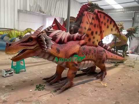 Dragón Volador Moteado Simulado con Rociado y Agua para Parques de Atracciones