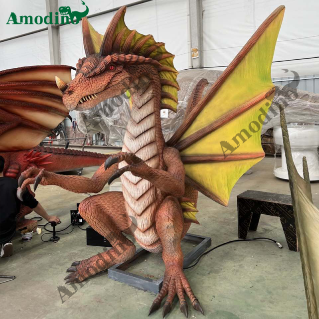 2m high animatronic dragon for show