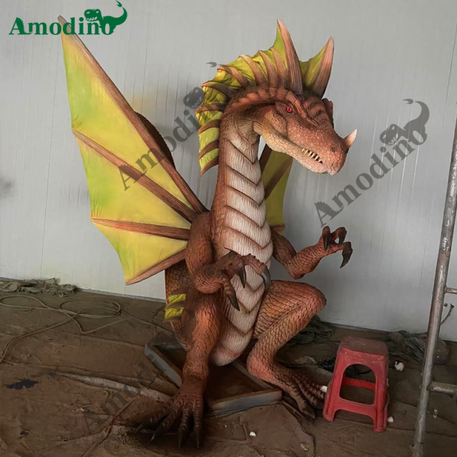 2m high animatronic dragon for show