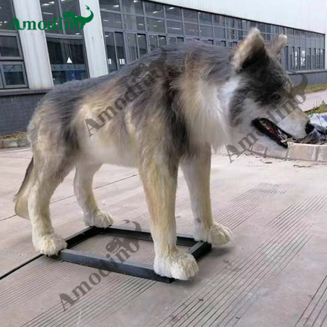 2m long animatronic wolf with high quality