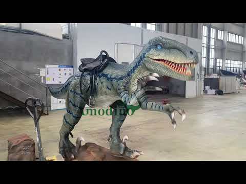 Animatronic Ride a Velociraptor Spray & Hyper-realistic for Dinosaur Park