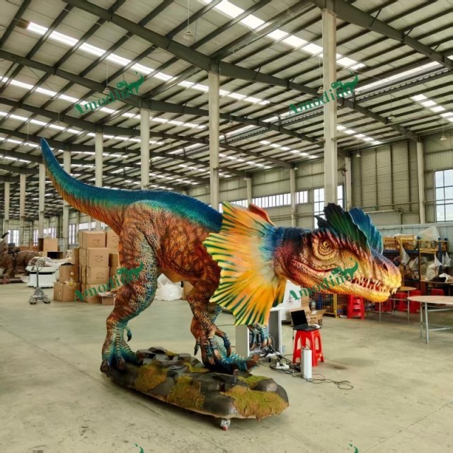 Servomotor animatrónico Dilophosaurus para parque de dinosaurios