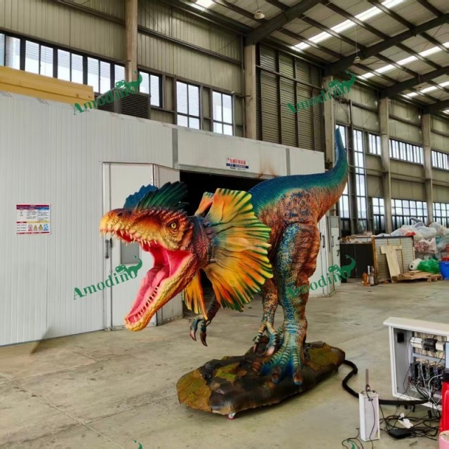 Servomotor animatrónico Dilophosaurus para parque de dinosaurios