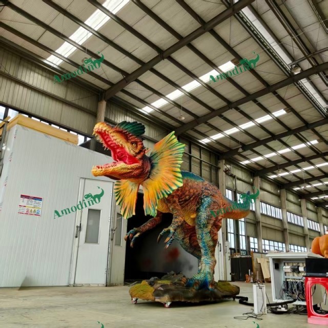 Servomotor animatrónico Dilophosaurus para parque de dinosaurios