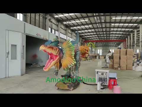 Dilophosaurus electrónico y personalizable para parque de atracciones